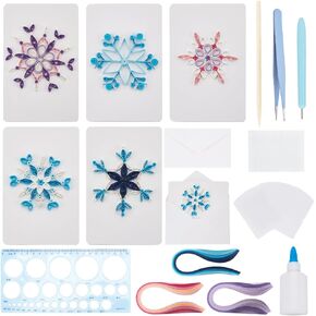 Webeedy 20 Sets DIY DIY Snowflowk Snowling Quilling Kit Handmade Snowflake Quill