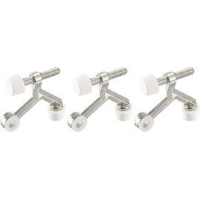 سدادات باب Uxcell ، 3pcs 2-1/6 "× 1-7/9"-توقف باب زنبق زنك ، سدادة الباب القابلة للتعديل مع نصائح المصد المطاط (النيكل)