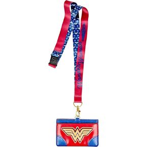 Monogram DC Comics Wonder Woman Symbol Symbol حامل بطاقة بطاقة الحبل ، منتظم
