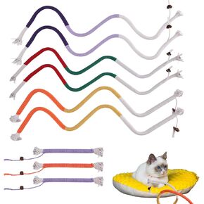 BOXOB 9pcs Cat Chew Ropes Toys, 27.56in & 7.87in Colorful Catnip Toys for Teeth Cleaning Safety Interactive Cat Bite Toys for Indoor Cat Kitten Dental Pet Supplies