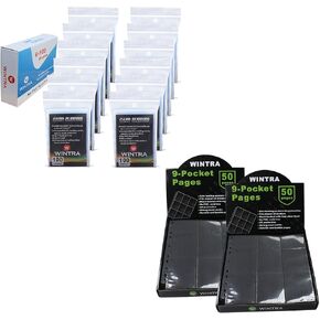 1800 Pockets 9-Pocket Side-Loading Card Pages Bundle with 1200 Cout High Clear Thin Card Sleeves