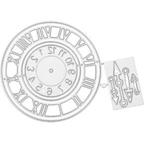 LT Easiyl 1x Clock Circle Frame Metal Die Cuts Merry Christmas Flower Clock Number Cutting Dies Cut for Paper Card Making Decoration DIY Scrapbooking Album Craft Decor