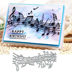 ملاحظة موسيقي مموت مموت ، عيد ميلاد سعيد إطار القطع القطع يموت قطع الإستنسل DIY سكرابوكينغ زخرفية ورقة الزفاف بطاقة الزفاف