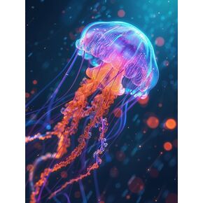 Kaliosy 5D مجموعات فن الماس للبالغين قناديل البحر من أدوات الأرقام ، فني اللوحة الماس Ocean Diy كاملة الحفر الكريستالية كروس الشروط التضيق (12x16 بوصة) 30x40 سم