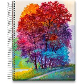 Tools4Wisdom Planner 2025-2026 - April 2025-2026 Calendar - 15 Months - 8.5x11 Inch Hardcover - Daily Weekly and Monthly - A5J6 - Oil Painting Forest