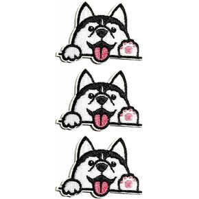 repx 3pcs. Siberian Houghky Dog Prosidique Chaking On Patch Cartoon Kids Craft Patches for Backpacks Stest Jeans Juns Hats Hats