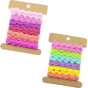 Tegg Rick Rack Trim 2 Rolls 5mm Colors zig Zag Braid Bard Ribbon Tape لخياطة هدايا التغليف الصياغة DIY