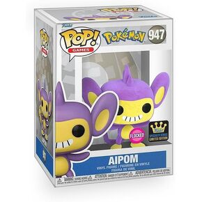 Pop Pokémon - Aipom (Flocked, Velvet Texture) Specialty Series Limited Edition Exclusive Vinyl Figure Collectibles Bundle with Compatible Funko Box Protector