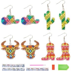 kissitty 8pcs اللوحة الماس المجوهرات صنع المجوهرات للنساء للبنات قبعة بقعة القبعة شكل الحذاء الماس الماس أنساب أقراط لبوهو مجوهرات خمر صياغة