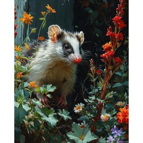 SVINOILER Paint by Number, Opossums Playing Possum, Adult Crafts Adults Paint by Number Kits, Room Decor Gift for Birthday Festival 16x20 inch, No Frame