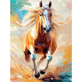 طلاء Newenmo Horse بواسطة أرقام أرقام للبالغين ، والطلاء بأرقام على قماش بدون إطار ، ورسم زيت DIY مثالي للمبتدئين ، والحرف ، والهوايات ، وديكور الجدار المنزلي 12x16 في