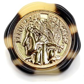 20 pcs Metal Stamping Retro Wax Seal Pattern Resin Layer Sewing Shank Coat Buttons -25mm -1"