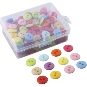 1 مربع 300pcs لون مختلط 10 مم جولة 2 ثقوب أزرار خياطة أزرار الراتنج ل Diy Craft Sweater Sulting