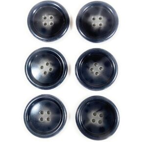 6 زر قرن رمادي بحري ، اللون # 209 Ligne 50 -1-1/4 "32mm 4 ثقب