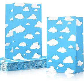 Tallew 24 PCS Blue Sky Clouds Paper Party Bass Story Cloud Cloud Treat Candy Goodie Bags Flual Gift Fort Farty Farty Forms for Baby Girls Baby Shower Supplies (Sky)