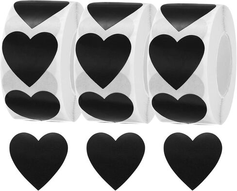 MECCANIXITY 1500 Labels White Heart Stickers 1 Inch Heart Shaped Sticker Labels Self-Adhesive Cute Decals for Envelope Valentine's Day Scrapbook Award Charts (3 Rolls, 500 Labels Per Roll) in Saudi Arabia