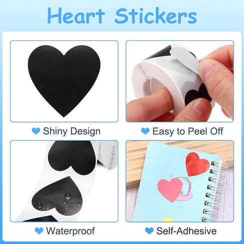 MECCANIXITY 1500 Labels White Heart Stickers 1 Inch Heart Shaped Sticker Labels Self-Adhesive Cute Decals for Envelope Valentine's Day Scrapbook Award Charts (3 Rolls, 500 Labels Per Roll) in Saudi Arabia