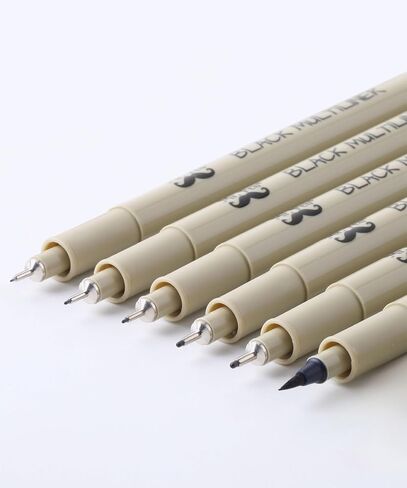 مستر بن- أقلام رسم للفنانين، 8 عبوات سوداء متعددة الخطوط/أقلام رسم أنمي صغيرة/أقلام رسم، أقلام رسم خطية/أقلام حبر، أقلام يومية للكتاب المقدس ذات نقاط دقيقة in Kuwait