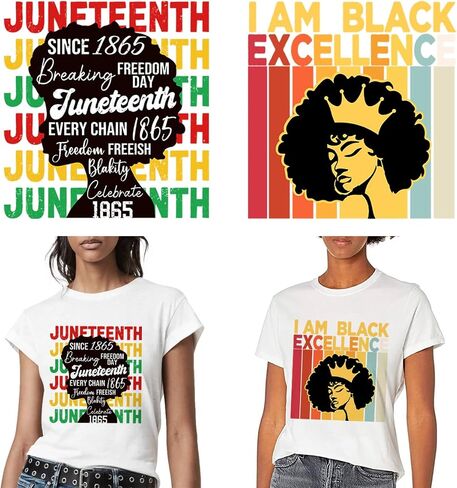 3 Sheets Juneteenth Iron on Transfers Black History Month Heat Transfer Vinyl Stickers 1865 Juneteenth Iron on Patches Independence Day Design Vinyl Iron on Decals for T-Shirt Pillows DIY Decorations in Saudi Arabia