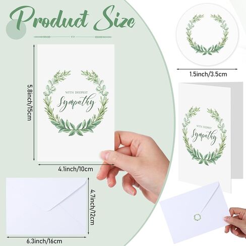 100 Sets Bulk Sympathy Cards with Envelopes and Stickers Condolences Bereavement Greeting Cards to Express Your Condolences(Leaves) in Saudi Arabia