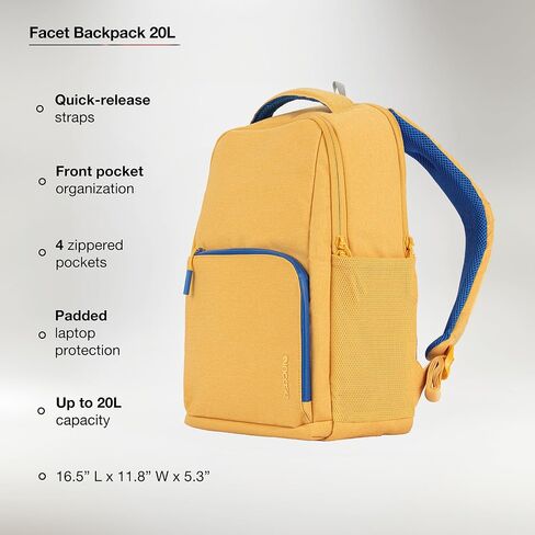incase Facet 20L سفر سفر على ظهره + حقيبة كمبيوتر محمول مع كمبيوتر مع حزام إطلاق سريع - حمل على ظهره (Black ، 20L) in Kuwait