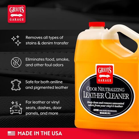 Griot's Garage 10971 Odor Neutralizing Leather Cleaner 22oz – Cleans Leather & Vinyl Seats, Dashboards, Door Panels & More While Removing Odors. Safe On Analine & Pigmented Leather in Saudi Arabia