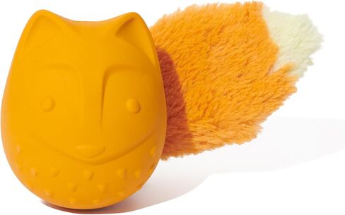Barkbox Franz The Fox Dog Toy | Natural Rubber, Bacon Scented, Thrashy Tail & Wacky Bounce | Dog Toy for Aggressive Chewers in Saudi Arabia