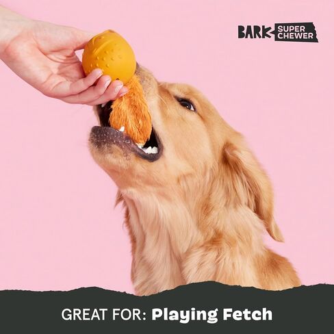Barkbox Franz The Fox Dog Toy | Natural Rubber, Bacon Scented, Thrashy Tail & Wacky Bounce | Dog Toy for Aggressive Chewers in Saudi Arabia