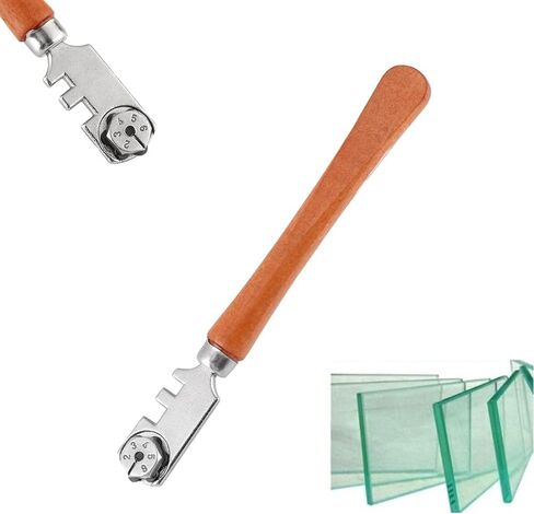 130 مم من Professaa Roller Glass Cutter Six Wheel Metal Wheel Craft Kit Tool مع مقبض خشبي in Saudi Arabia