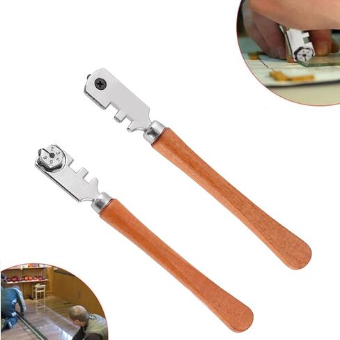 130 مم من Professaa Roller Glass Cutter Six Wheel Metal Wheel Craft Kit Tool مع مقبض خشبي in Saudi Arabia