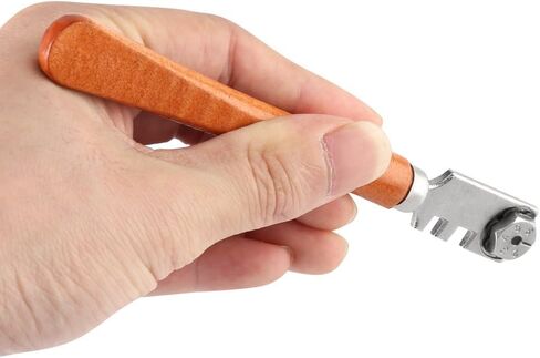 130 مم من Professaa Roller Glass Cutter Six Wheel Metal Wheel Craft Kit Tool مع مقبض خشبي in Saudi Arabia