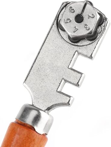 130 مم من Professaa Roller Glass Cutter Six Wheel Metal Wheel Craft Kit Tool مع مقبض خشبي in Saudi Arabia