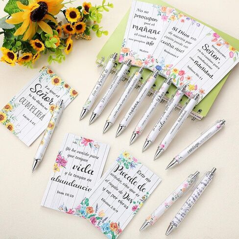 36 Pcs Spanish Christian Gifts Regalos Cristianos En Español Notebook and Pen Spanish Bible Quote Notepads Scripture Faith Religious Gift for Women Para Mujeres Church Favor(Floral Style) in Saudi Arabia