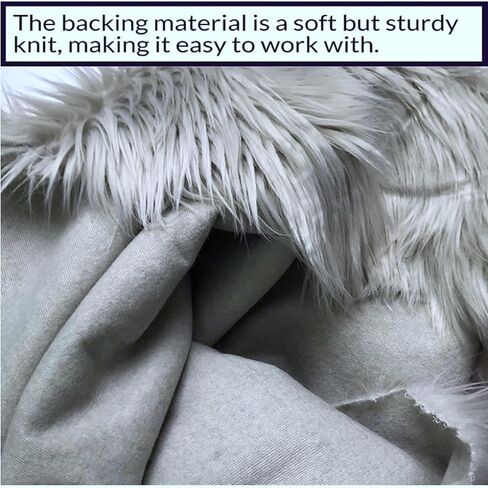 Bianna Silver Gray Grey Faux Fur Fabric, by The Yard, American Seller, Luxury Shag Shaggy Material for Crafting, Sewing, Costumes, Fursuits, Home Decor (20x60 inches) in Kuwait