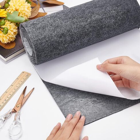 BENECREAT 11.8x78.7inch Gray Self Adhesive Felt Fabric, Drawer Liner for DIY Crafts Sewing Accessories and Jewelry Drawer Box Fabric Peel Stick, 3mm Thick in Saudi Arabia