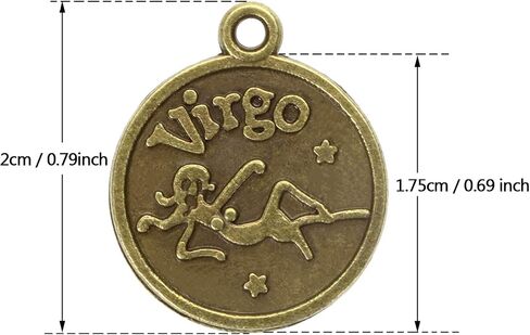 Tupalizy 24pcs Zodiac Sign Scarms Bulk for Betclaces Bracelets key -incain arock المجوهرات جعل المخططين خمرًا الجولة 12 معلقًا كوكبة للهدية عيد ميلاد DIY عيد ميلاد عيد الميلاد in Kuwait