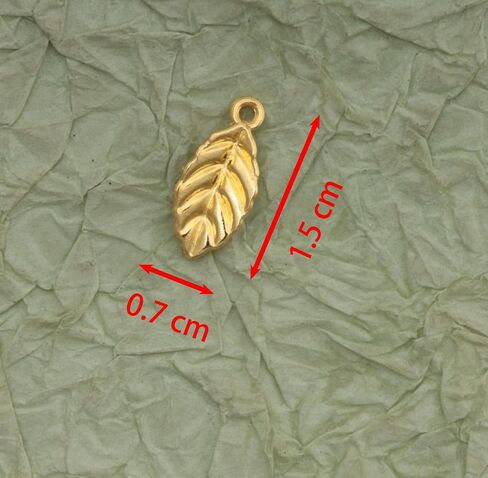 50 PCS أوراق السحر لجعل المجوهرات صنع 1.5 × 0.7 سم معلقات صغيرة لطيفة لصياغة DIY Project Project Bracelec in Kuwait