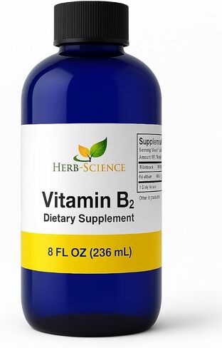 Vitamin B2 Supplement - Riboflavin Drops Liquid Extract - For Headache Relief, Natural Energy - Support For Hair, Skin, Nail Health,Collagen Production - Non-Alcoholic - 8 Fl.oz. in Saudi Arabia