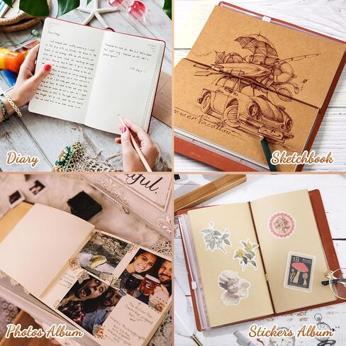 Leinuosen Teacher Leather Journal Journal Gifts Teacher Teachipts 136 Pages Travel Journal Notebook Retro Diary Writing Notepad Gift for Christmas Teacher's Day Greguation (Astract ، Brown) in Kuwait