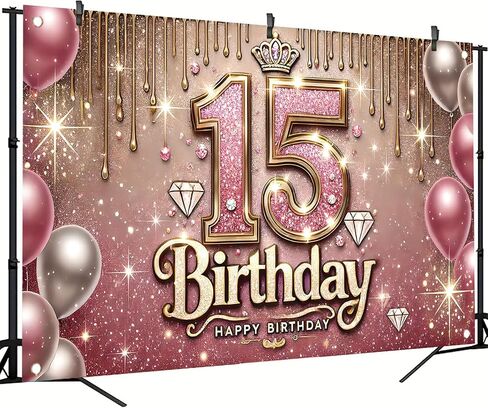 Pink and Gold 2nd Birthday Backdrop Princess Theme Party Decoration Elegant Floral Balloon Banner for Girls Second Birthday Photo Booth Background 71 x 43 inch in Saudi Arabia