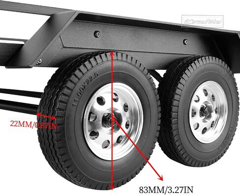 RC Alloy Aluminium Trailer W/Hook Adjuper & Kinetic Winch Strappes Part for 1/8 1/10 RC Crawler Axi1 SCX10 ، TRX4 ، TRX6 ، Redcat Gen7 Gen8 ، D90 ، Heavy Duty Trailer Kit ، Black & Brown in Saudi Arabia