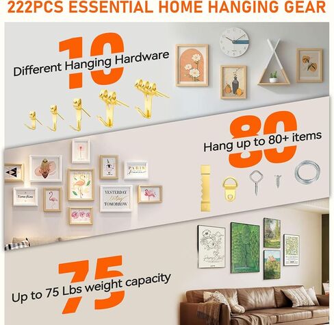 أدوات معلقة للصور ، 315 ٪ معلقة أجهزة مع السنانير ، والأسلاك ، والأظافر ، وخاتم د ، ومجموعة معلقة على الجدار مع الشماعات ، ومستوى مغناطيسي ، ومطرقة مخلب وردية صغيرة ، وأظافر لسكان الصور للديكور المنزلي in Kuwait