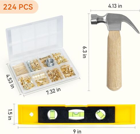 أدوات معلقة للصور ، 315 ٪ معلقة أجهزة مع السنانير ، والأسلاك ، والأظافر ، وخاتم د ، ومجموعة معلقة على الجدار مع الشماعات ، ومستوى مغناطيسي ، ومطرقة مخلب وردية صغيرة ، وأظافر لسكان الصور للديكور المنزلي in Kuwait