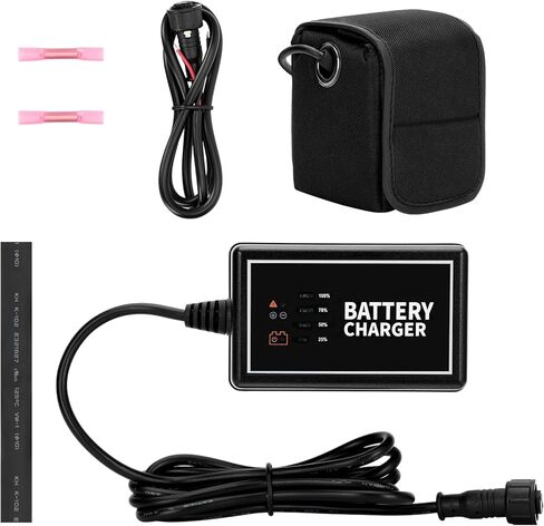 مجموعة طاقة البطارية بقدرة 20 أمبير في الساعة، حزمة بطارية ليثيوم أيون محمولة مقاومة للماء ومزودة بشاحن 110 فولت وملحقات توصيل الجهاز (PPK-20Ah) | ملحقات صيد الكاياك in Kuwait