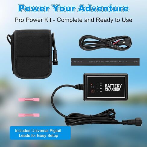 مجموعة طاقة البطارية بقدرة 20 أمبير في الساعة، حزمة بطارية ليثيوم أيون محمولة مقاومة للماء ومزودة بشاحن 110 فولت وملحقات توصيل الجهاز (PPK-20Ah) | ملحقات صيد الكاياك in Kuwait