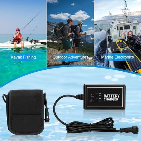 مجموعة طاقة البطارية بقدرة 20 أمبير في الساعة، حزمة بطارية ليثيوم أيون محمولة مقاومة للماء ومزودة بشاحن 110 فولت وملحقات توصيل الجهاز (PPK-20Ah) | ملحقات صيد الكاياك in Kuwait