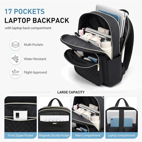 Laptop Backpack for Women Fits 16 Inch Travel Computer Bag Ladies Stylish Travel Bags Womens Fashion Bag for Business Bags Casual Daypacks Beige in Saudi Arabia