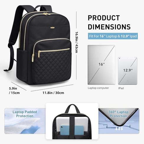 Laptop Backpack for Women Fits 16 Inch Travel Computer Bag Ladies Stylish Travel Bags Womens Fashion Bag for Business Bags Casual Daypacks Beige in Saudi Arabia