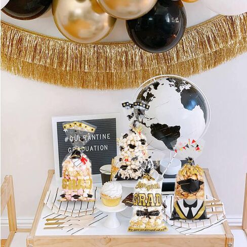 100Pcs Graduation Treat Bags Congrats Graduates Treat Bags Black Gold Cellophane Bags with Twist Ties Plastic Grad Goodie Bags 4 Styles Gift Bags Candy Bags for Graduation Party Favors Decorations in Saudi Arabia