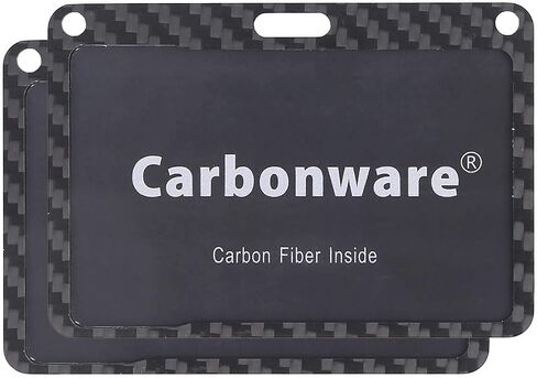 D01-1 Carbon Fiber ID IC Badge Holder for Bank Working Guard Entrance Card, Horizontal Style, Fits 2 Cards Insert from Side (1) in Saudi Arabia